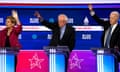 Democratic 2020 U.S. presidential candidates Senator Elizabeth Warren, Senator Bernie Sanders, and former Vice President Joe Biden debate in the tenth Democratic 2020 presidential debate at the Gaillard Center in Charleston, South Carolina, U.S. February 25, 2020. REUTERS/Jonathan Ernst