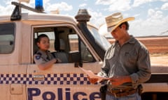 Mark Coles Smith as Jay Swan in Mystery Road: Origin, with Grace Chow as Cindy