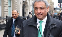 The global chief executive of Tata Steel, TV Narendran (right), and the CEO of Tata Steel UK, Rajesh Nair, leaving the Houses of Parliament