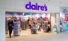 Leeds, UK - 13 March 2018. Claire's Accessories store in the Trinity Shopping in Leeds was open for businiess as usual today, but rumours suggest the American company may file for bankrupty protection as early as today. Credit: James Copeland/Alamy Live<br>M7W3Y2 Leeds, UK - 13 March 2018. Claire's Accessories store in the Trinity Shopping in Leeds was open for businiess as usual today, but rumours suggest the American company may file for bankrupty protection as early as today. Credit: James Copeland/Alamy Live News