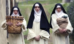 This image released by the Sundance Institute shows, Kate Micucci, from left, Alison Brie and Aubrey Plaza in a scene from “The Little Hours,” a film by Jeff Baena. The film is an official selection of the Midnight program at the 2017 Sundance Film Festival. (Sundance Institute via AP)