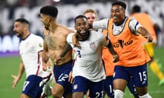 The US celebrate their victory over Mexico in the Gold Cup final