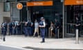 Police outside North Sydney station after stopping a group of dozens of neo-Nazis intending to stage a rally on Friday