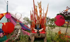 guardianglasto15<br>Journalist Jenny Stevens in the healing fields. Glastonbury. guardianglasto15 glasto15liveblogday4