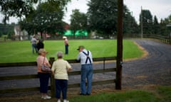 Visitors observe cattle showing at the Northampton County 4H Fair in Nazareth, Pennsylvania.