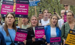 Nurses striking in London in May. Photograph: Guy Smallman/Getty Images