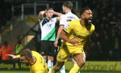 Adrian Mariappa celebrates his stoppage-time equaliser at the Pirelli Stadium.