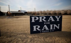 Statewide Drought Forces Californians To Take Drastic Measures For Water Conversation<br>TURLOCK, CA - FEBRUARY 25: A sign is posted near an almond farm on February 25, 2014 in Turlock, California. As the California drought continues and farmers struggle to water their crops, the U.S. Bureau of Reclamation officials announced this past Friday that they will not be providing Central Valley farmers with any water from the federally run system of reservoirs and canals fed by mountain runoff. (Photo by Justin Sullivan/Getty Images)