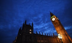 The Houses of Parliament at dusk. MPs are debating a call for a Brexit plan.