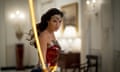 This image released by Warner Bros. Entertainment shows Gal Gadot in a scene from “Wonder Woman 1984.” The superhero sequel earned an estimated $38.5 million in ticket sales from international theaters, Warner Bros. said Sunday, Dec. 20, 2020. (Clay Enos/Warner Bros. via AP)