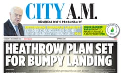 City AM front page from 1 December 2015