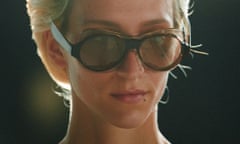 A woman wearing a pair of Phoebe Philo sunglasses