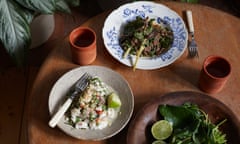 Ben Chapman’s northern Thai fish and beef laap salads.