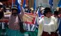 General Elections in Bolivia: The Day After<br>LA PAZ, BOLIVIA - OCTOBER 19: Supporters of MAS (Movement Towards Socialism) candidate Luis Arce wave flags during a celebration the day after general elections on October 19, 2020 in La Paz, Bolivia. Official vote count continues as Comunidad Ciudadana’s candidate Carlos Mesa acknowledged his loss and unofficial polls point MAS candidate Luis Arce as the new President of Bolivia. (Photo by Gaston Brito Miserocchi/Getty Images)