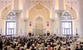 People attend the funeral of assassinated Hamas chief Ismail Haniyeh, in Doha.