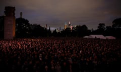 People pay their respects during the Anzac Day dawn service at Melbourne’s Shrine of Remembrance, to remember soldiers who have died in war