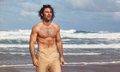 A chest moment to rival Ursula Andress ... Aidan Turner as Ross Poldark.