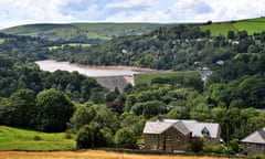 Work continues at the Whaley Bridge Dam site to shore up the damaged dam on August 5, 2019 in Whaley Bridge, England.