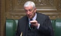 Speaker of the House of Commons Lindsay Hoyle speaks during a series of urgent questions in the House of Commons. 