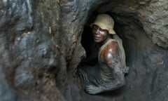 A man in a Congolese cobalt mine