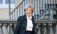 Theresa May arriving at Lancaster House in London.