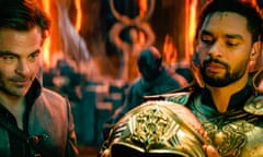 Chris Pine, left, and Regé-Jean Page in Dungeons &amp; Dragons: Honor Among Thieves.