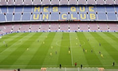 Barcelona’s game against Las Palmas takes place behind closed doors at the Camp Nou.