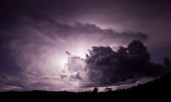 Lightning flash behind a cloud at night. Flinders Ranges, South Australia, Australia. (Photo by: Auscape/Universal Images Group via Getty Images)