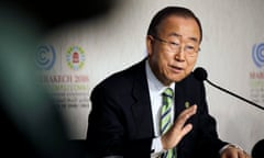 United Nations Secretary-General Ban Ki-moon speaks at the UN World Climate Change Conference 2016 (COP22) in Marrakech, Morocco, November 15, 2016. REUTERS/Youssef Boudlal