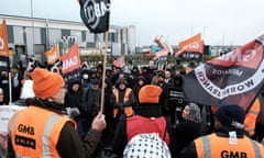 Picket line at Amazon in Coventry