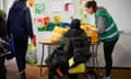 People collect food parcels from Newcastle West End food bank in November 2022