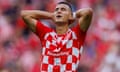 Anwar El Ghazi reacts during the Bundesliga match between  FSV Mainz 05 and Bayer 04 Leverkusen