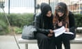 Students reads their A-level results at Westminster Kingsway College, King’s Cross Centre, London