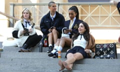 Alexander, Emily Alyn Lind, Zion Moreno, Savannah Smith during Gossip Girl filming in March