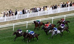 Tom Queally riding The Tin Man leads the Diamond Jubilee Stakes.