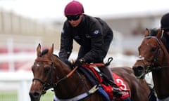 Dancing&nbsp;Gemini gallops around Epsom last week in his buildup to the Derby.