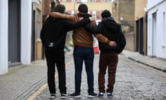 Syrian refugees at a charity in London after they arrived from Calais to the UK via the Safe Passage legal route.