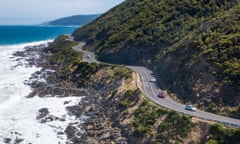 Cars on the great ocean road