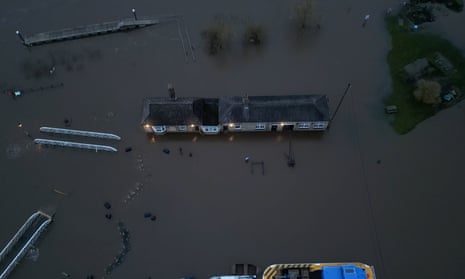 Footage shows flooding in northern England after Storm Jocelyn – video