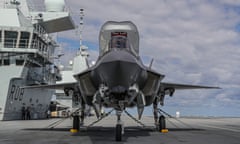 A UK F-35 Lightning jet on HMS Queen Elizabeth for the first time in 2019.