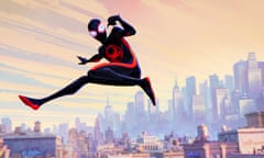 This image released by Sony Pictures Animation shows Miles Morales as Spider-Man, voiced by Shameik Moore, in a scene from Columbia Pictures and Sony Pictures Animation's "Spider-Man: Across the Spider-Verse." (Sony Pictures Animation via AP)