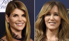 This combination photo shows actress Lori Loughlin at the Women’s Cancer Research Fund’s An Unforgettable Evening event in Beverly Hills, Calif., on Feb. 27, 2018, left, and actress Felicity Huffman at the 70th Primetime Emmy Awards in Los Angeles on Sept. 17, 2018. Loughlin and Huffman are among at least 40 people indicted in a sweeping college admissions bribery scandal. Both were charged with conspiracy to commit mail fraud and wire fraud in indictments unsealed Tuesday in federal court in Boston. (AP Photo)