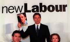 Tony Blair launching the Labour manifesto for the 1997 general election with Margaret Beckett and Gordon Brown