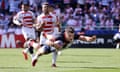 Mateo Carreras scores the fifth try for Argentina in a pulsating match in Nantes.