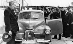 Ben Chifley, then Australian prime minister, at the 1948 launch of ‘Australia’s own car’, the General Motors Holden 48-215 (often referred to as the Holden FX)