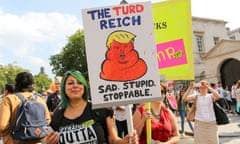 Protesters in London against Donald Trump.