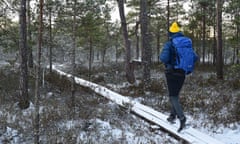 Hiking in the forests of Vidzeme, Latvia s northern region.