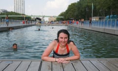 Megan Clement takes a dip in Bassin de la Villette.