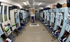 A view of the dressing room of Virtus Entella before the Serie B match against Spezia at Stadio Comunale last season.