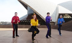 The Wiggles pose outside Sydney Opera House – (L-R) Simon Pryce, Emma Watkins, Lachlan Gillespie and Anthony Field